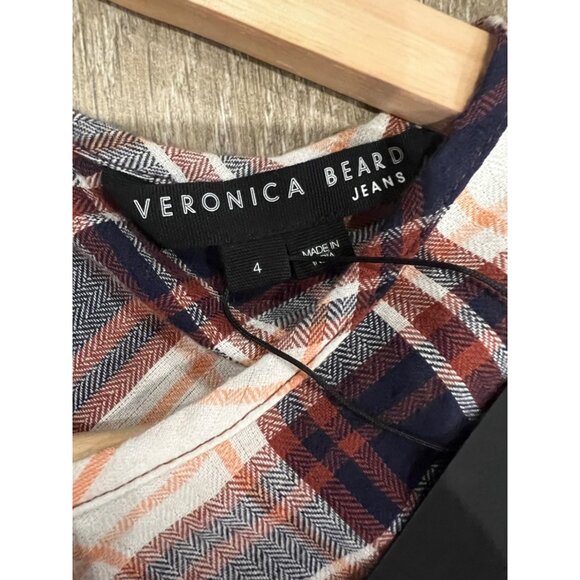 NWT VERONICA BEARD Agnor Plaid Puff Sleeve Mini Dress SIZE 4 - Picture 9 of 13